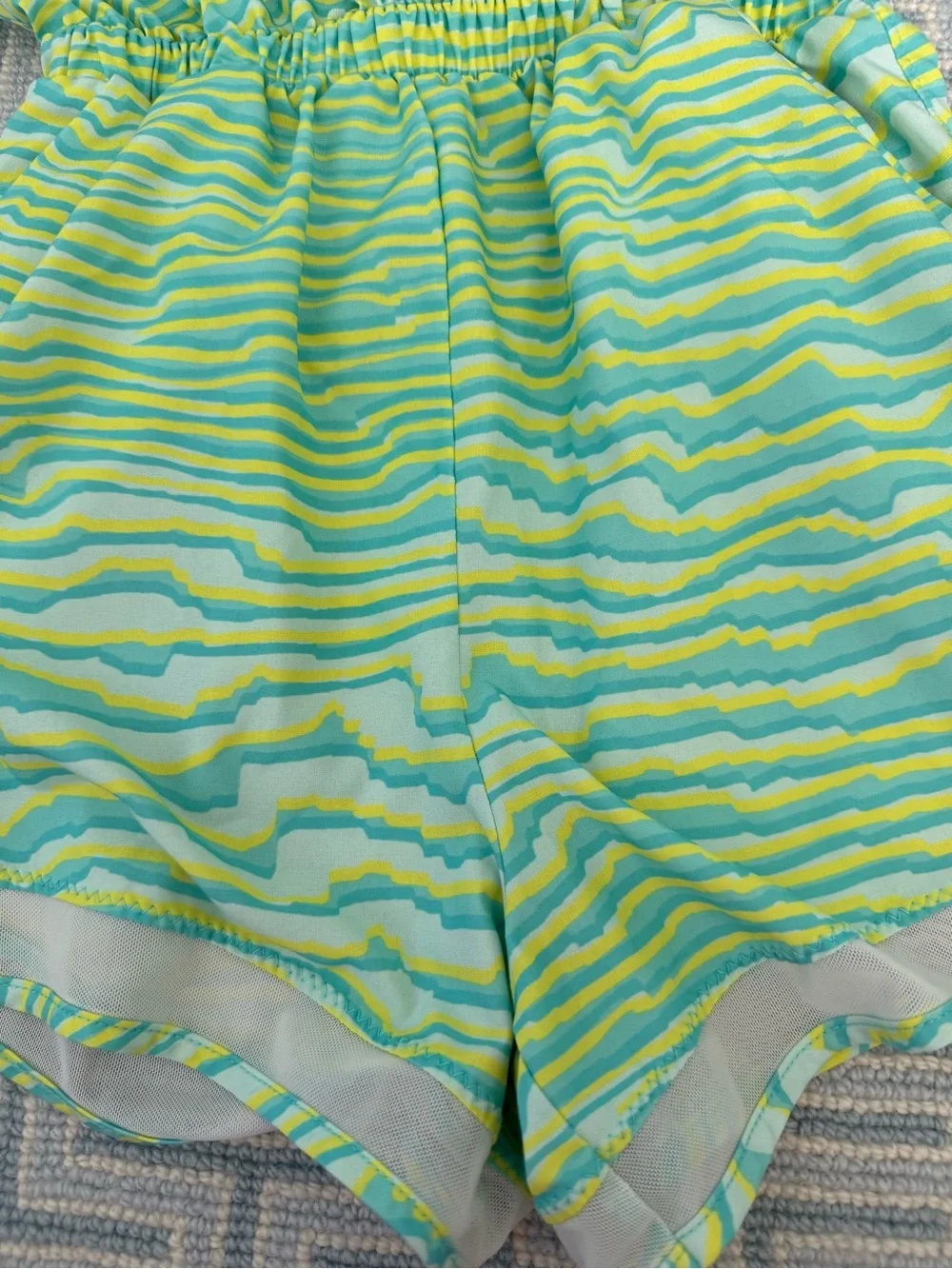 Zella Girls' Green & Yellow Striped Sleeveless Romper